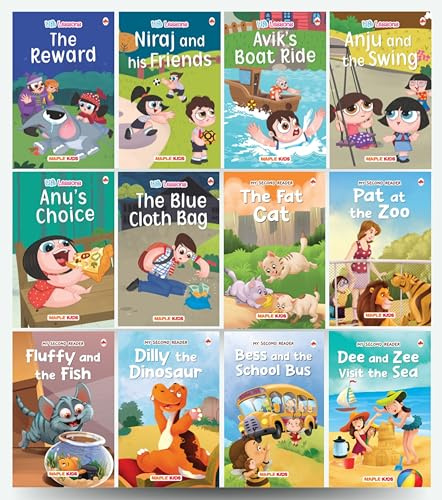 Story Books for Kids (Set of 12 Books) (Illustrated) - Phonic stories - Bedtime Stories - Moral Stories - 3 to 10 Years Old - Read Aloud to Infants, Toddlers - Life Lessons and Second Reader