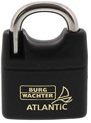 Burg-Wächter Vorhängeschloss, 6 mm Bügelstärke, 2 Schlüssel, Atlantic 217 F 40 Ni SB, Black