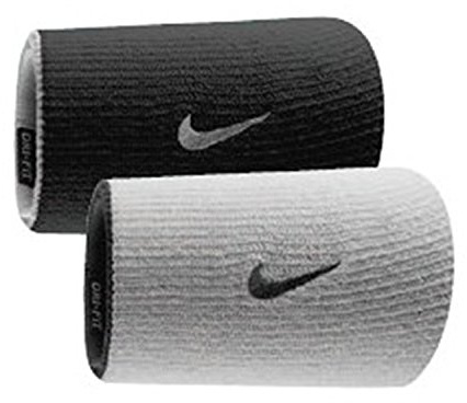 NIKEDRI-FIT Home E Away DOUBLEWIDE Wristbands, Weiß / Schwarz