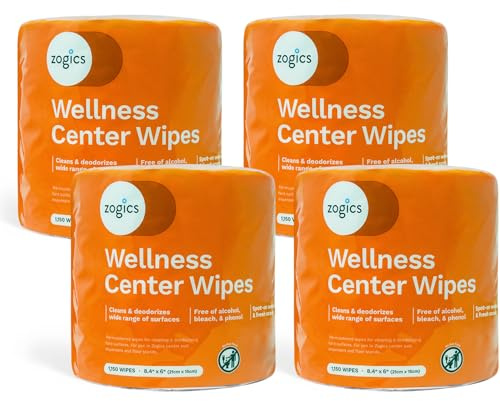 Zogics Wellness Center Cleaning Wipes – Gym Equipment Wipes for Cleaning Surfaces and Equipment, Durable and Safe Pre-Saturated (4,600 Count, 4 Rolls of 1150)