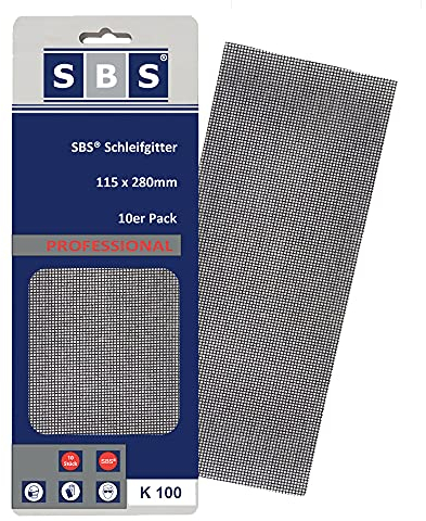 10er Pack | Schleifgitter 115 x 280mm | SBS® Professional | Gitterleinen | Korn 100