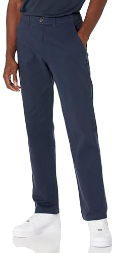 Amazon Essentials Herren Legere Stretch-Chinohose mit klassischer Passform, Dunkles Marineblau, 36W / 32L