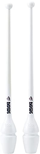 Sasaki M-34H-F W Rhythmic Gymnastics Tools, Club, International Gymnastics Federation Certified, Rubber Club, Length 17.3 inches (44 cm), White