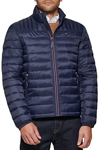 Tommy Hilfiger Herren Legacy Ultra Loft Pufferjacke, Leicht, Verstaubar (Standard Groß) Daunenalternative Mantel, Midnight, XL