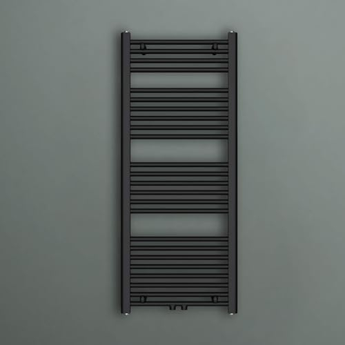 Mai & Mai Radiatore Piatto da Bagno 120x50cm, Radiatore Scaldasalviette Termoarredo da Bagno Riscaldamento Elettrico o da Acqua Calda RHE Scalda Portasciugamani in Acciaio, Antracite