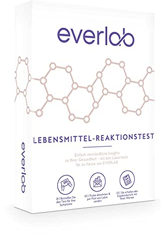 EVERLAB Food Reaction Test - IGE & IgG4 Screening for 40 Different Foods Detailed Evaluation Self Test for Home