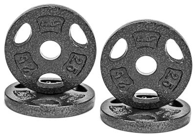 CAP 2.5lb Standard 1-Inch Cast Iron Grip Weight Plates, 4-Pack, Black