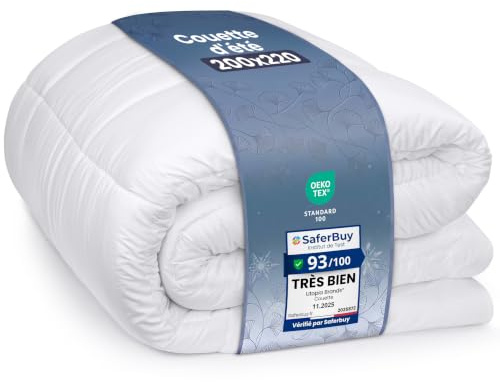 Utopia Bedding Piumino Estivo Per Letto Matrimoniale, 200x220 cm, Bianco