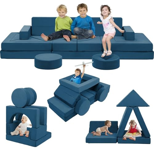 Edbuosy 22Pcs Modular Kids Play Couch - Kids Couch for Playroom Bedroom Living Rooms Toddler Sofa for Inspiring Child Creativity，Children Convertible Foam Sofa