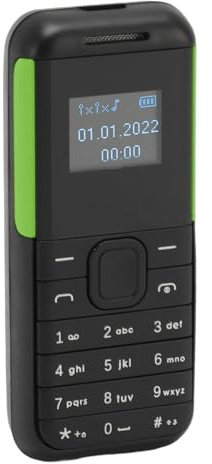 Pequeño Teléfono Móvil Mini 2G con Tarjeta Dual en Espera gsm Pequeño Teléfono Básico para Niños Mayores, Diseño Compacto, Reproductor de Sonido, Protección contra la (Verde