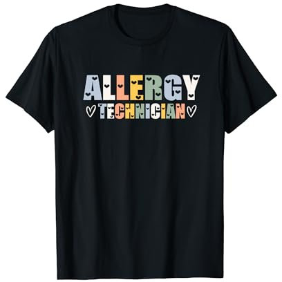 Une jolie technicienne en allergies, spécialiste des tests d'allergie par lettrage T-Shirt