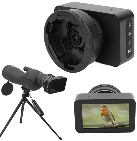 Elektronisches Okular, Vollfarb 4K Teleskop Okularkamera, 3 Zoll Bildschirm Low Light Nachtsicht Teleskopkamera für Monokular Fernglas Mikroskope, Zur Vogelbeobachtung (Ohne
