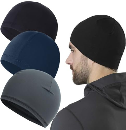 RAXLUPO 3 Stücke Dünne Mütze Herre Fahrradmütze Atmungsaktive Laufmütze schnelltrocknende Sport Hauben für den Außenbereich geeignet zum Joggen Wandern Radfahren