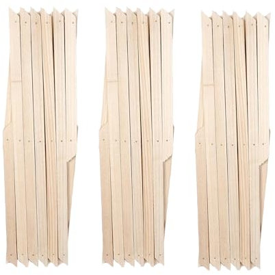 Kanta Lot de 3 treillis muraux extensibles en bois pour plantes grimpantes, décoration et cloisonnement (marron clair, 180 cm x 30 cm)