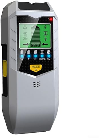 HpLive SH402 5-in-1 Multifunktions-Wandscanner Metalldetektor Leitungssuchgerät für Holz Metall Stromleitungen Ortungsgerät(Silber)