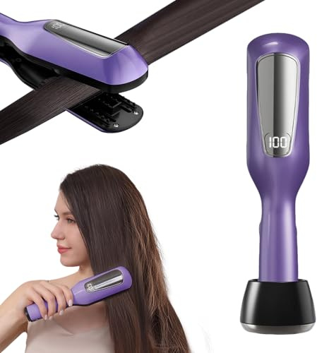 Épilateur de pointes fourchues - Portable et rechargeable - Avec soin des ions négatifs - Indicateur de puissance - Élimine les pointes fourchues et les cheveux abîmés - Violet