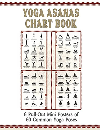 Yoga Asanas Chart Book: lllustrated Yoga Pose Chart with 60 Poses (aka Postures, Asanas, Positions) - Pose Names in Sanskrit and English - Great for ... 6 Small 11x17 Pull-Out Posters Within) - Whi