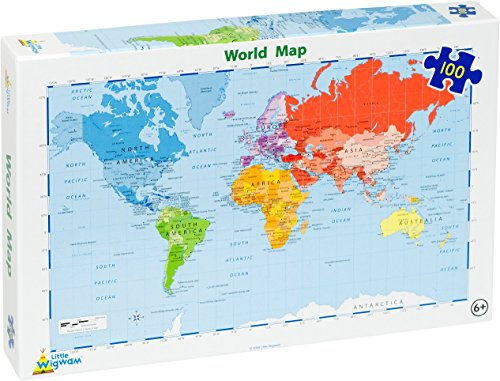 Little Wigwam World Map - 100 piece Jigsaw