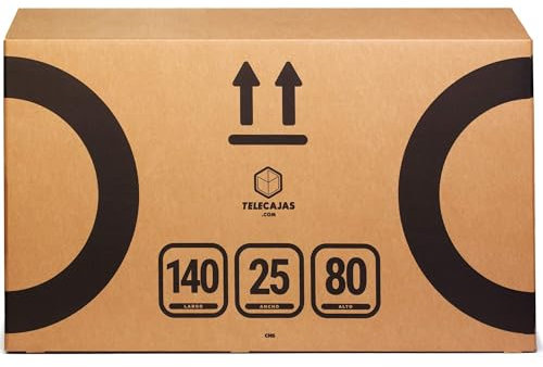 TELECAJAS | Caja para Bicicleta de Cartón Reforzado – Doble Onda, Solapas Dobles y Asas Resistentes – Ideal para Envío, Mudanzas o Almacenamiento – 140x25x80 cm con | Cinta Adhesiva Regalo