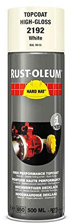 RUST-OLEUM 2192 Hard Hat Topcoat Ral-Colours, The Nr. 1 Industrial Paint Aerosol. Go Further, Work Faster, Last Longer!, White-RAL 9010