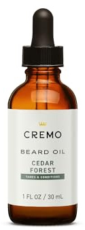 Cremo Beard Oil, Revitalizing Cedar Forest, 1 fl oz - Restore Natural Moisture and Soften Your Beard To Help Relieve Beard Itch
