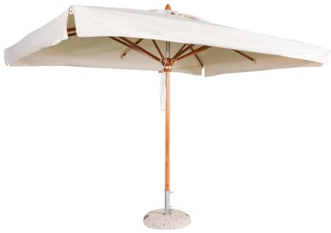 Danieli Ombrellone da Giardino 3x 4 Professionale a Palo Centrale in Legno. Ombrellone Antivento con Telo Idrorepellente 100% Acrilico. Stecche intercambiabili