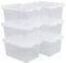 Hespama 6 Pack Plastic Clear Boxes with Lids, 5 L Storage Containers