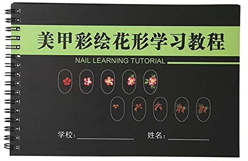 Libro de Práctica de Uñas, Plantilla de Práctica de Arte de Uñas Libro de Papel de Aprendizaje Herramienta de Libros de Ejercicios de Pintura de Dibujo de Manicura(Flores pintadas)
