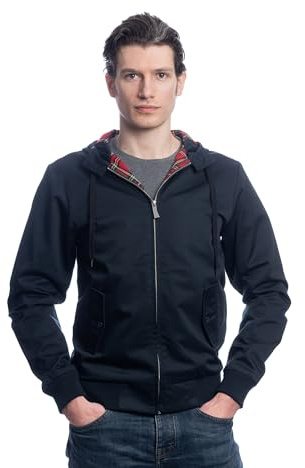 HARRINGTON GIACCA CAPPUCCIO RICICLATO - UOMO - giubbotti - BLEU_MARINE - S