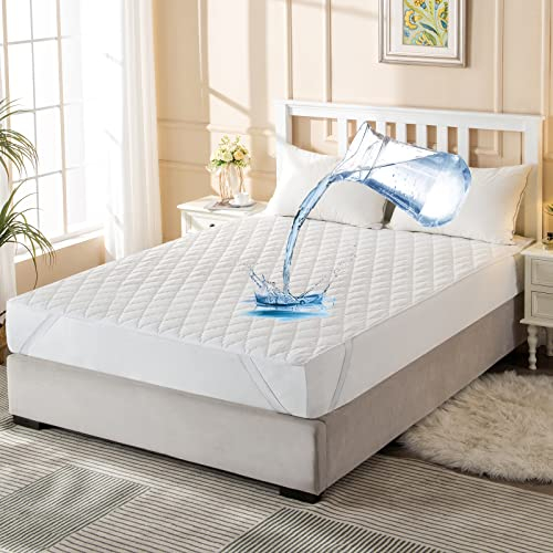 mafudoxi Wasserdichter Matratzenschoner 180x200cm, Atmungsaktive Matratzenauflage, Mikrofaser Matratzenbezug, Wasserfeste Matratzenschutz Inkontinenzunterlage Waschbar - Weiß