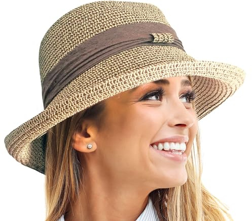 TOSKATOK® Cappello da Sole Estivo da Donna Regolabile Moda Pieghevole Protegge dai Raggi UV