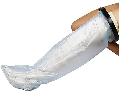 PEPE Mobility Skydd för vuxna ben gips (100 cm), vattentätt, återanvändbart duschöverdrag, torrt bandage | Återanvändbar för gipsförband och bandage, silikonskal med polypropylenvakuumring, utan tejp, full täckning