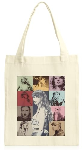 TOPJOWGA Bolsa de Tela, Tela Bolsos Mujer, Saco de Algodón para Pintar, Bolsa Tela Tote Bag, Bolso de Mano Para Mujer, Bolsas Lavable Reutilizable, Bolsa para Trabajo, Viajes, Compras 40x35cm (C)