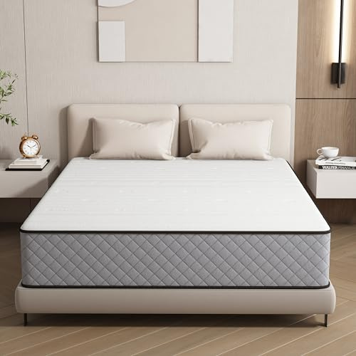 Matoresu Materasso king size da 21 cm, letto ibrido in memory foam a molle interne in una scatola per il massimo supporto e sollievo dalla pressione, materasso king size (200 x 160 x 21 cm)