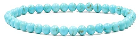 Uwiyo Beaded Bracelet for Women, 4mm Crystal Bracelet Adjustable Elastic Natural Stone Bracelets Gemstone Stone Bracelets for Womens for Birthday Christmas Mother's Day (Elastic-Turquoise 1)