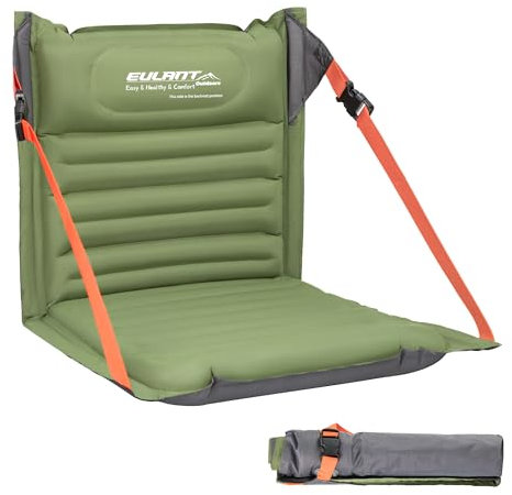 EULANT Inflatable Stadium Seat Cushion with Back Support, Portable Floor Chair with Backrest for Camping, Beach, Garden,Kayaking, Hiking, Stadium, Sporting Events, Concert Excursions,Outdoor Sit Mat