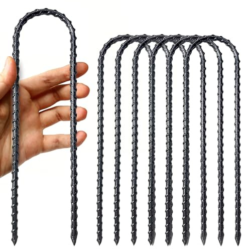 BOOSHMall 6 pezzi 25 cm a U tipo di ancoraggio a pavimento in acciaio zincato, ancoraggio a terra, trampolino, antiruggine, picchetti per il fissaggio di recinzioni, tende, tettoie, altalene