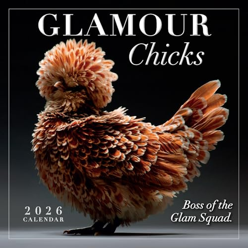Glamour Chicks 2026 Mini Wall Calendar: Funny Chicken Photography & Farm Animal Art with Glamorous Portraits, 7 × 7
