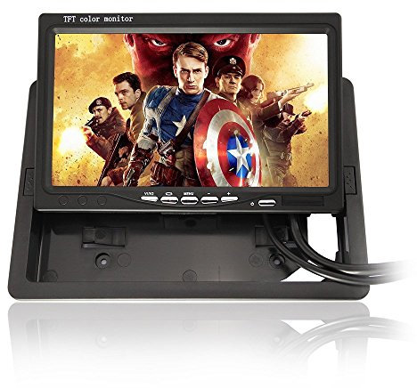 BW HD High-resolution 1024*600 350:1 Contrast Ratio 7 Inch TFT Color LCD Car Monitor Computer HD Digital VGA/AV Interface (Support as Computer Screen, 130 Degrees Viewing Angle) Full Color LED Backlight Display Support 1024*768 1280 * 1024 Input Source for Car Back up Camera Car Reversing Cemera