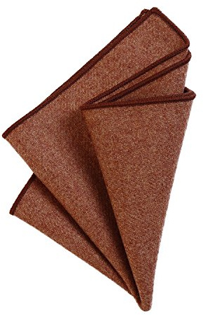 DonDon Fazzoletto da taschino uomo 23 x 23 cm in cotone auto piegante stile tweed monocromatico marrone chiaro
