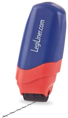 LEGILINER 1/4 Number Line (Dark Blue) Math Teacher Stamp – Also for Handwriting Spacing. Classroom & Home Use. Refillable Ink Writing Practice Roller Stamp.