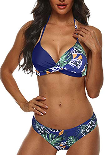 CheChury Donna Costume da Bagno Due Pezzi Bikini Sexy Push Up Imbottito Reggiseno Swimwear Spiaggia Mare Beachwear Sportivo