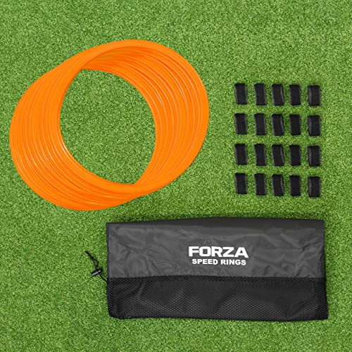 FORZA Agility Rings [paket med 12] | Fotboll träningsutrustning | Multi-Sport Agility Ring Set | Hastighetsstege Agility Häckar | Fitnessutrustning | Sportutrustning (Orange)