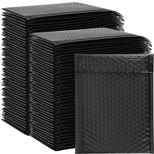 MUKCHAP 80 Pack 18cmx23cm Black Bubble Mailers, 7 x 9 inch Waterproof Padded Envelopes, Poly Bubble Bags Shipping Bags with Self-Seal Strip, Envelopes for Mailing, Packaging, Gift Wrapping