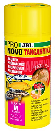 JBL PRONOVO TANGANYIKA FLAKES, Hauptfutter für alle Buntbarsche von 8-20 cm, Fischfutter-Flocken, Größe M, 250 ml