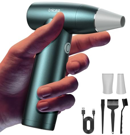 150000 RPM Elektrische Staubgebläse - Druckluftspray Mit [Leistungsstarkem Bürstenlosen und Kernlosen Motor][Elegantes Ganzmetall]-Compressed Air Duster Alternativen Luftdruckspray