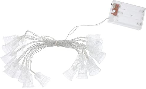 OSALADI Glockenförmige Lampenschnur Festival Lichterkette 3m 20 LED Bunt Innen und Außenlichterkette Dekorative Gartenlampenschnur mit Batteriekasten für Hochzeit Weihnachten Party Fenster Tür