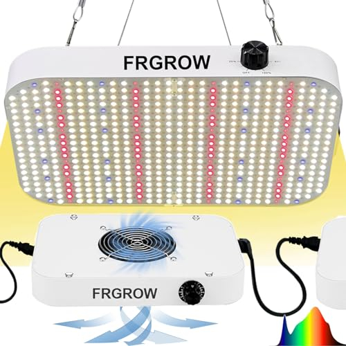 FRGROW 130 Watt LED Pflanzenlampe Dimmbar, 12000 Lumen LED Grow Lampe Vollspektrum mit Daisy Chain Funktion, 576 PSC LEDs Grow Light Perfekt für 60x60CM Growzelt Pflanzenwachstum