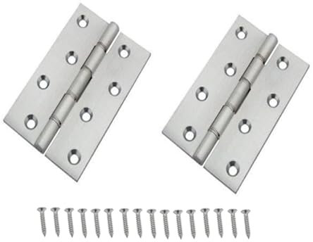 Door Hinges Eclipse 14834 Phosphorus Door Hinges Satin Chrome Solid Brass Manufacture Supplied with Screws - 102 x 67 x 3mm 2 Hinges