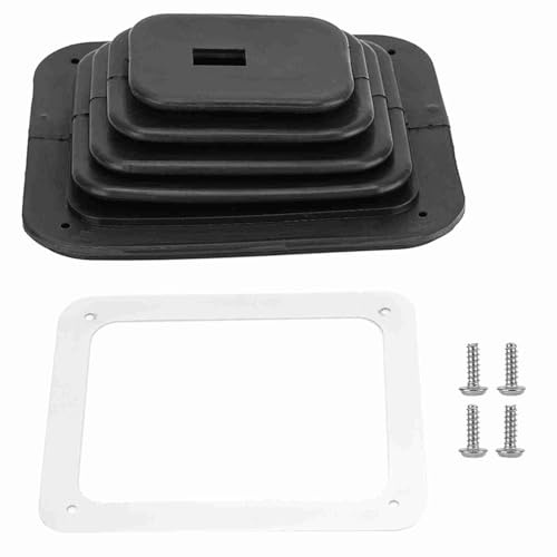 Kodrily Universal Rubber Gear Shifter Boot Cover, 6.7 x 5.5 inches Car Gear Shift Dust Cover with Metal Spacer and Screw Replacement for 350 Car